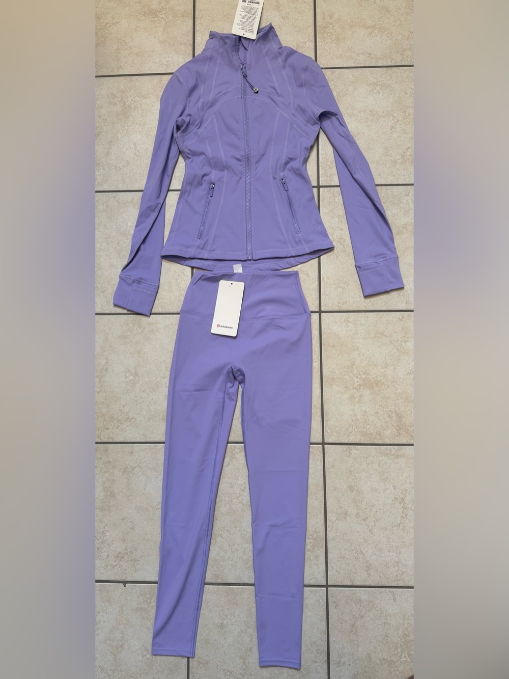 lululemon athletica Lavender Full-Length Leggings with Matching Zip Jacket